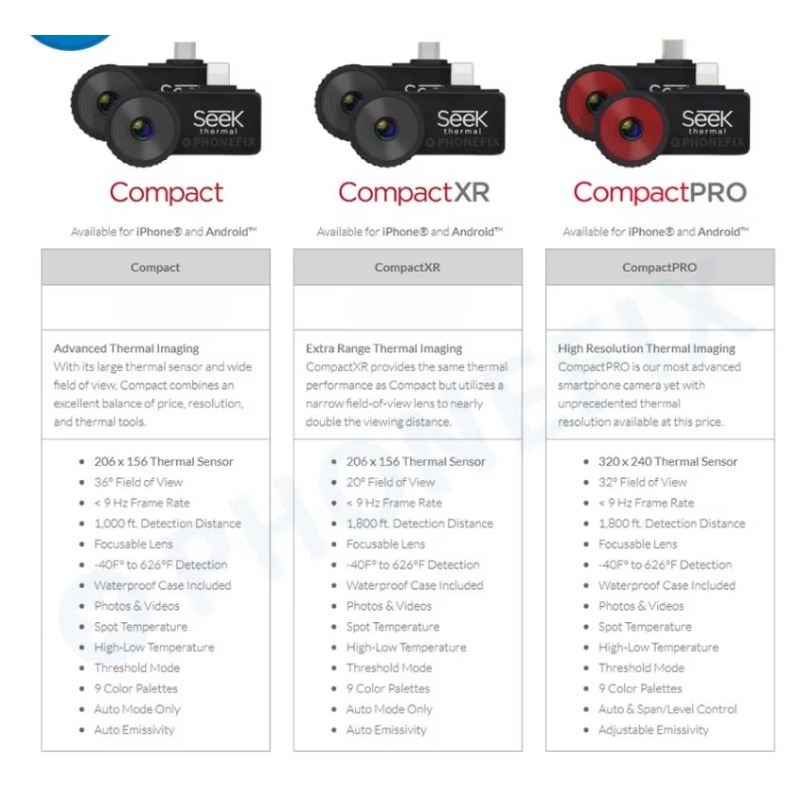 Para procurar câmera de imagem - Seek Compact Pro Android avaliação e preço